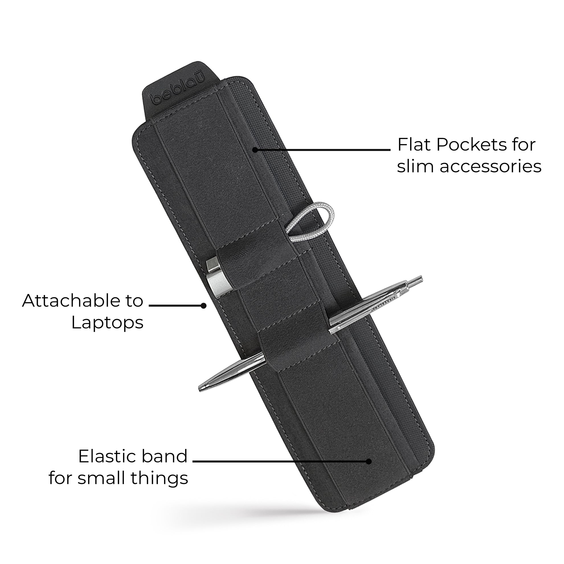 SLIM PRO - Tech organizer attachable to laptops & notebooks - Beblau Smart Organizers